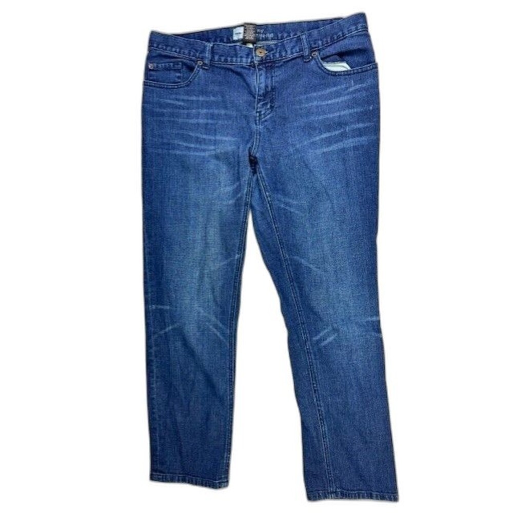Mossimo Size 10 Womens Jeans Skinny Boyfriend Mid Rise Stretch Dark Wash